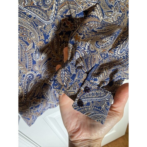 Vintage Pendleton Country Sophisticates Shirt Womens Blue Paisley Made USA 90s - Picture 4 of 11